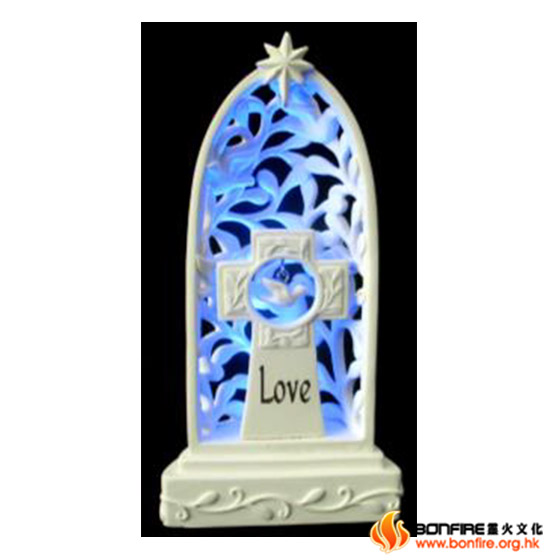 Light Up Arched Cross Stand – Love
